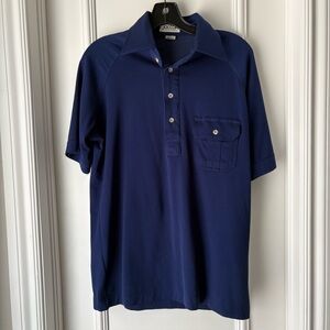 Vintage Men's Navy Blue Polo Shirt